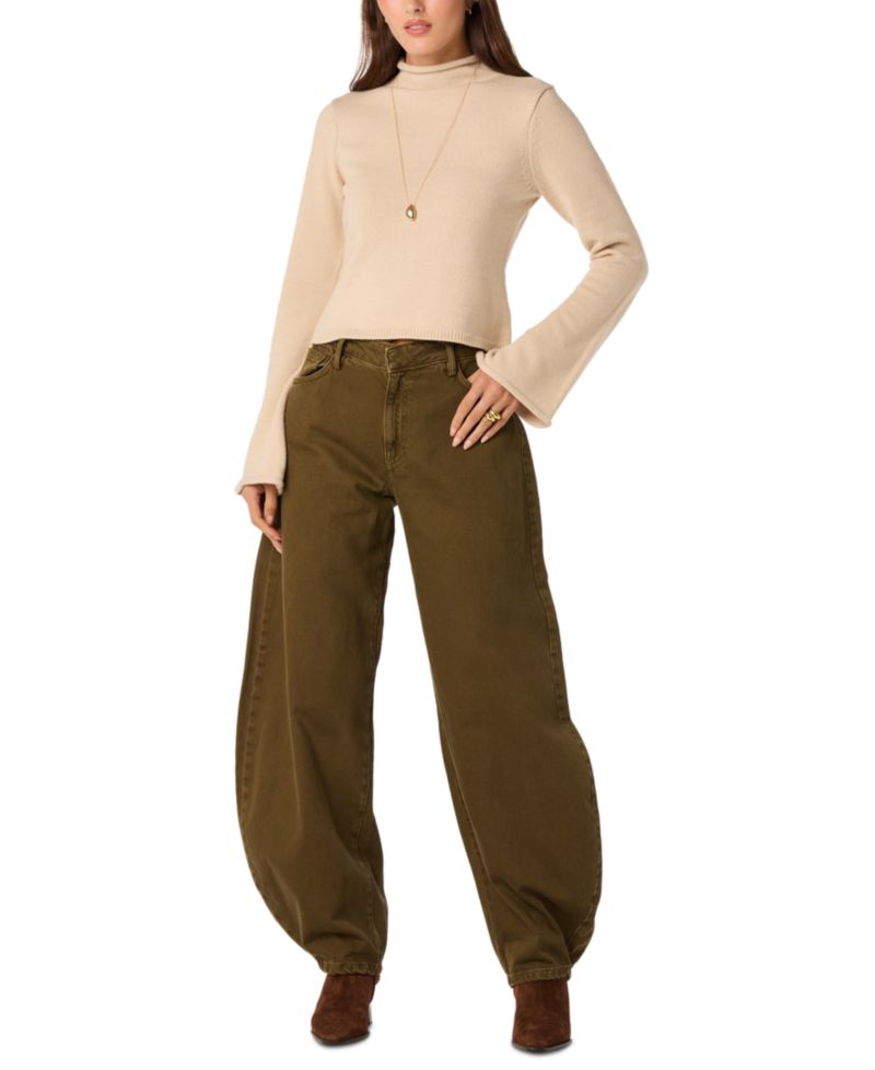 Women's May Mock-Neck Cropped Pullover Sweater