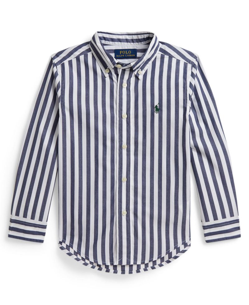Boys' 2T-7 Striped Cotton Poplin Shirt