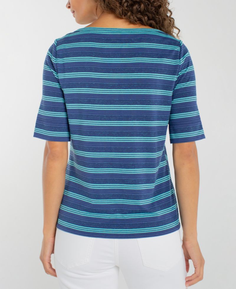 Petite Short-Sleeve Boat Neck T-Shirt