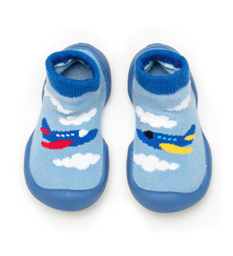 Infant Boy First Walk Sock Shoes Aeroplane