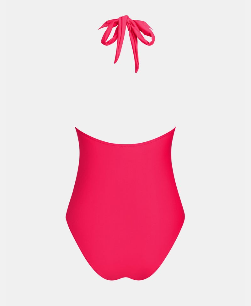 Women's Halter Plunging Deep V neck One-Piece Swimsuit