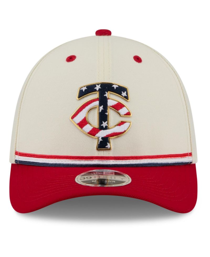Men's Cream/Red Minnesota Twins USA 250 Fourth of July 39THIRTY M-Crown Flex Hat