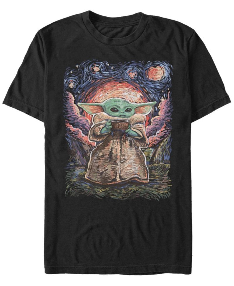 Men's Star Wars Mandalorian Sipping Starries Short Sleeve T-shirt