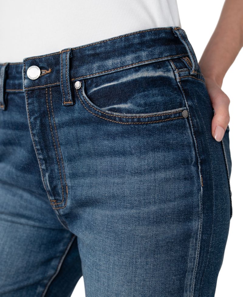 Women's Rowan Slim Straight-Leg Dark Rinse Mid Rise Jeans