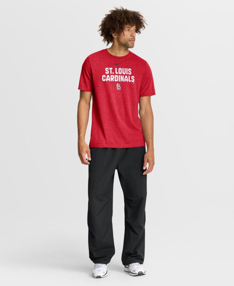 Men's Heather Red St. Louis Cardinals Stacked Tri-Blend T-Shirt