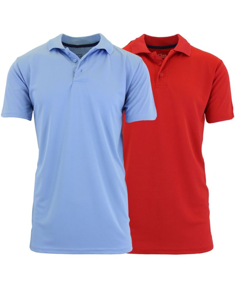 Men's Tag less Dry-Fit Moisture-Wicking Polo Shirt, Pack of 2