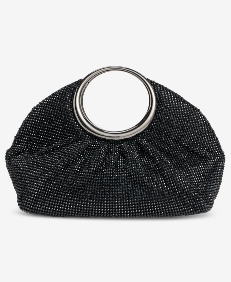I.N.C International Concepts Ring Handle Diamond Mesh Clutch