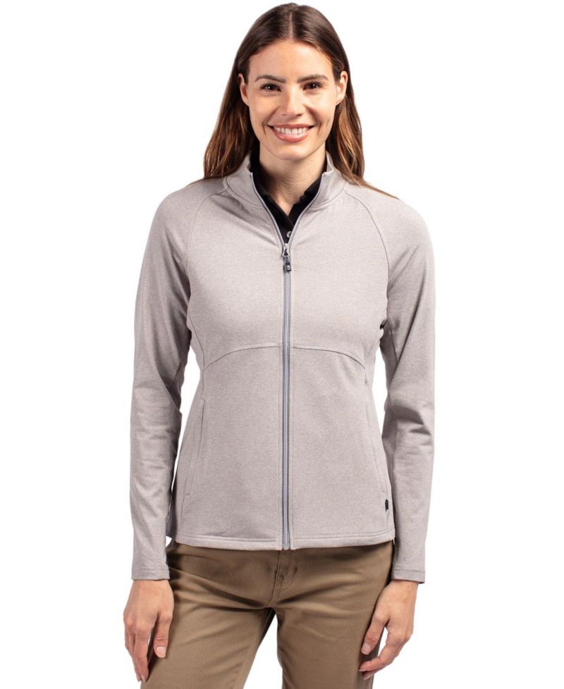 Women's Cutter and Buck Adapt Eco Knit Heather Recycled Full Zip