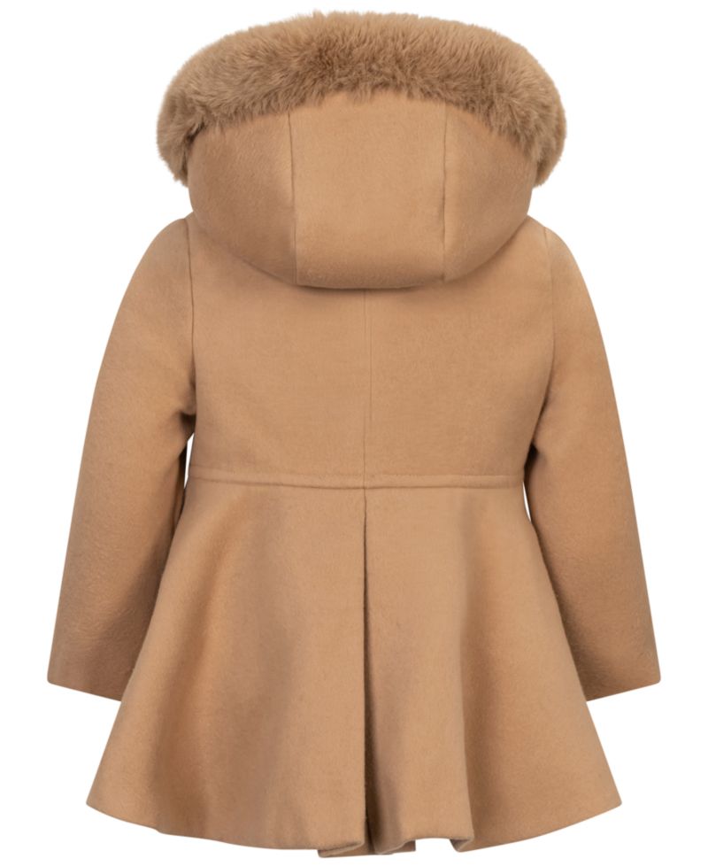 Baby Girls' Hooded Single-Breasted Coat