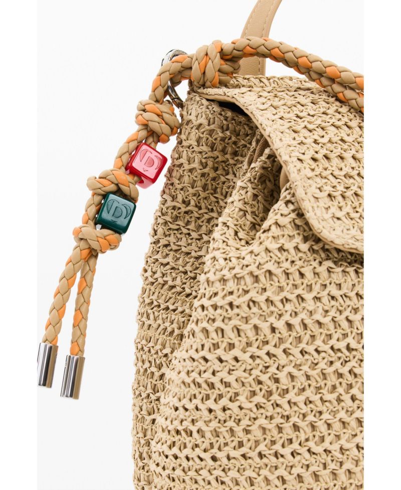 Women's Small raffia backpack charms
