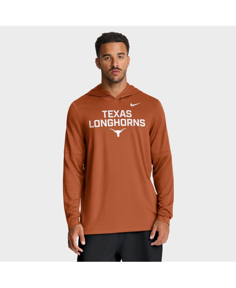 Men's Texas Orange Texas Longhorns 2025 Sideline Performance Long Sleeve Hoodie T-Shirt