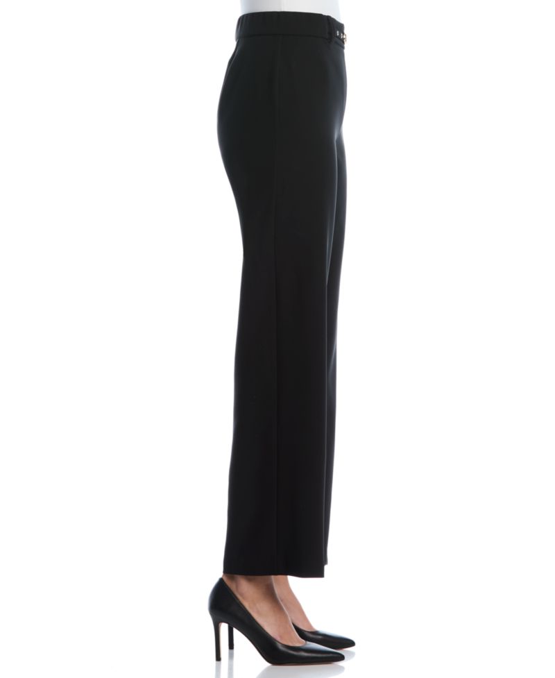 Petite Novelty Pull-On Wide-Leg High-Rise Pants