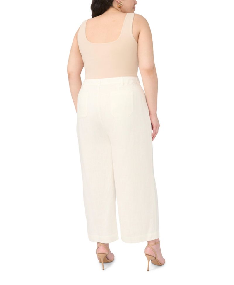 Plus Size Front Patch Pocket Ankle-Length Pants