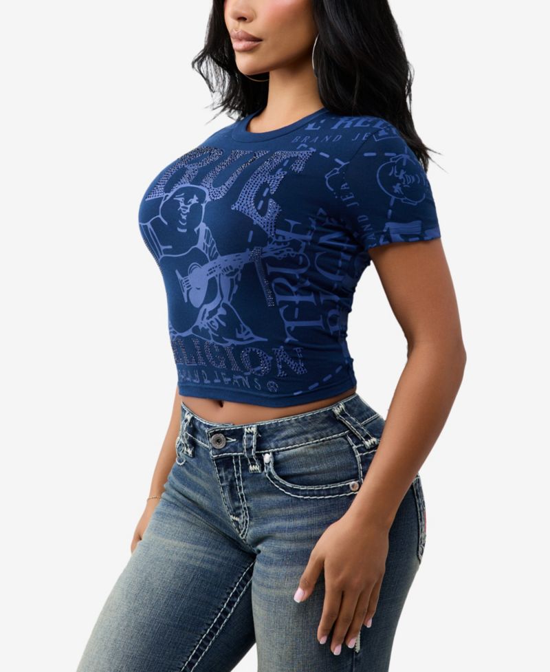 Women's Graphic Crewneck Crop T-Shirt