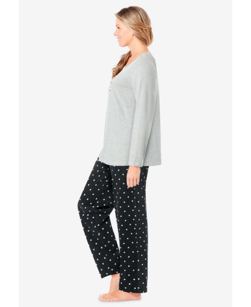 Women's Dreams and Co. Long Sleeve Knit PJ Set
