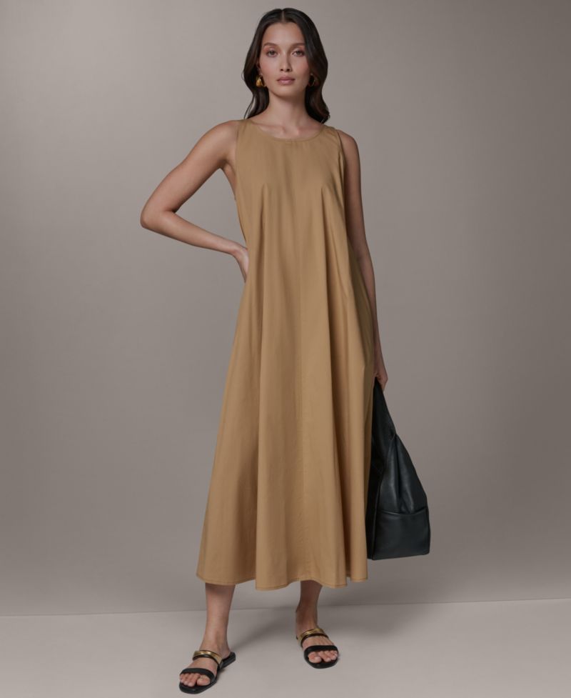 Women's Sleeveless Halter Tie Back Maxi Dress