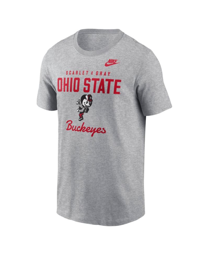 Men's Gray Ohio State Buckeyes Legacy Stacked Established T-Shirt