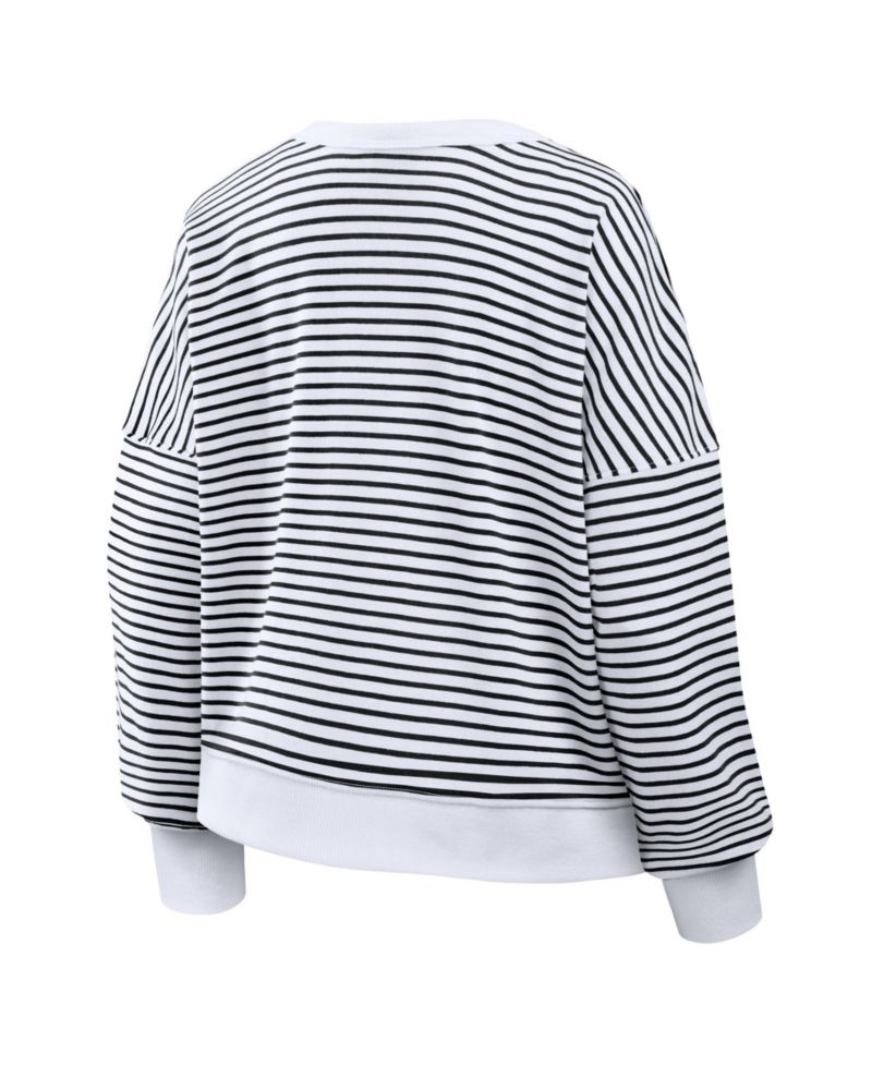 Women's Cincinnati Bengals Striped Oversized French-Terry Sweatshirt