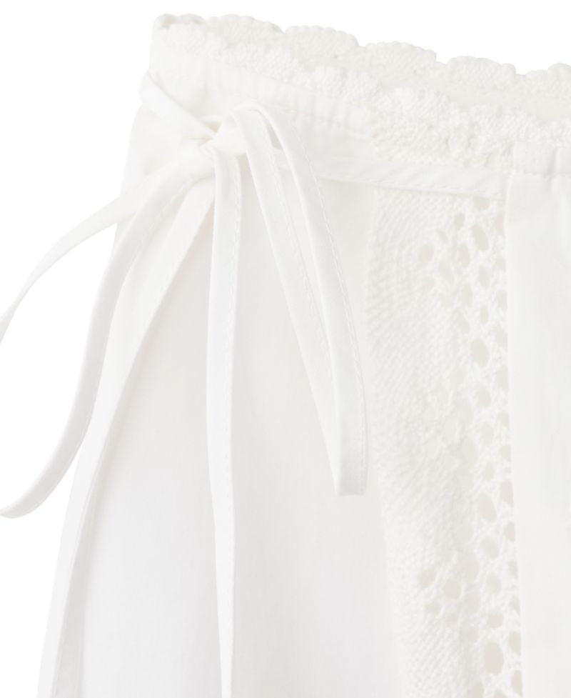Women's Openwork-Embroidery Mini Low-Waist Cotton Skirt