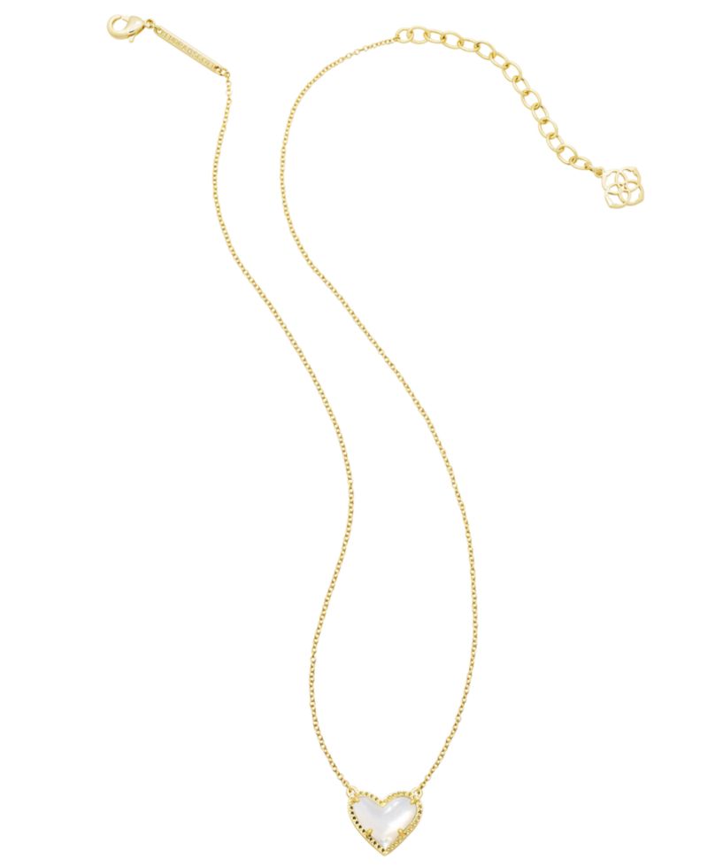 14k Gold-Plated Gemstone Heart Pendant Necklace