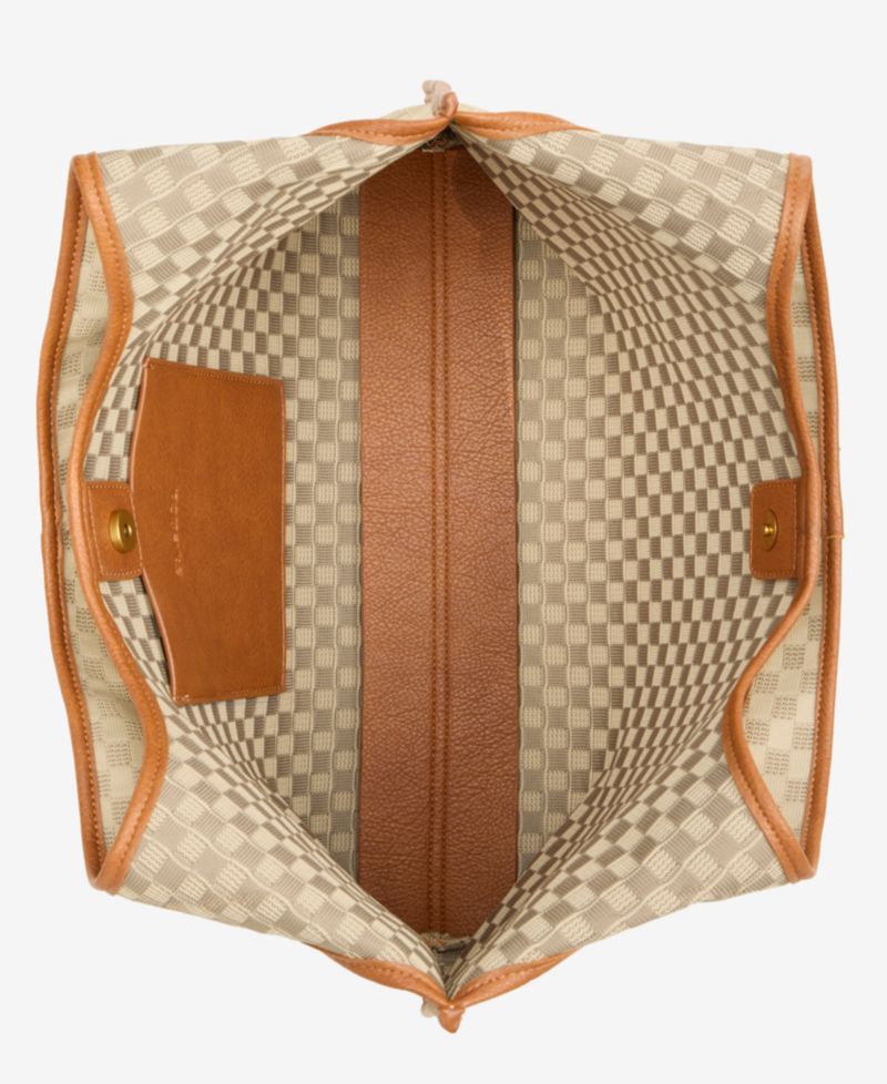 Checkered Soft Knit Tote Bag