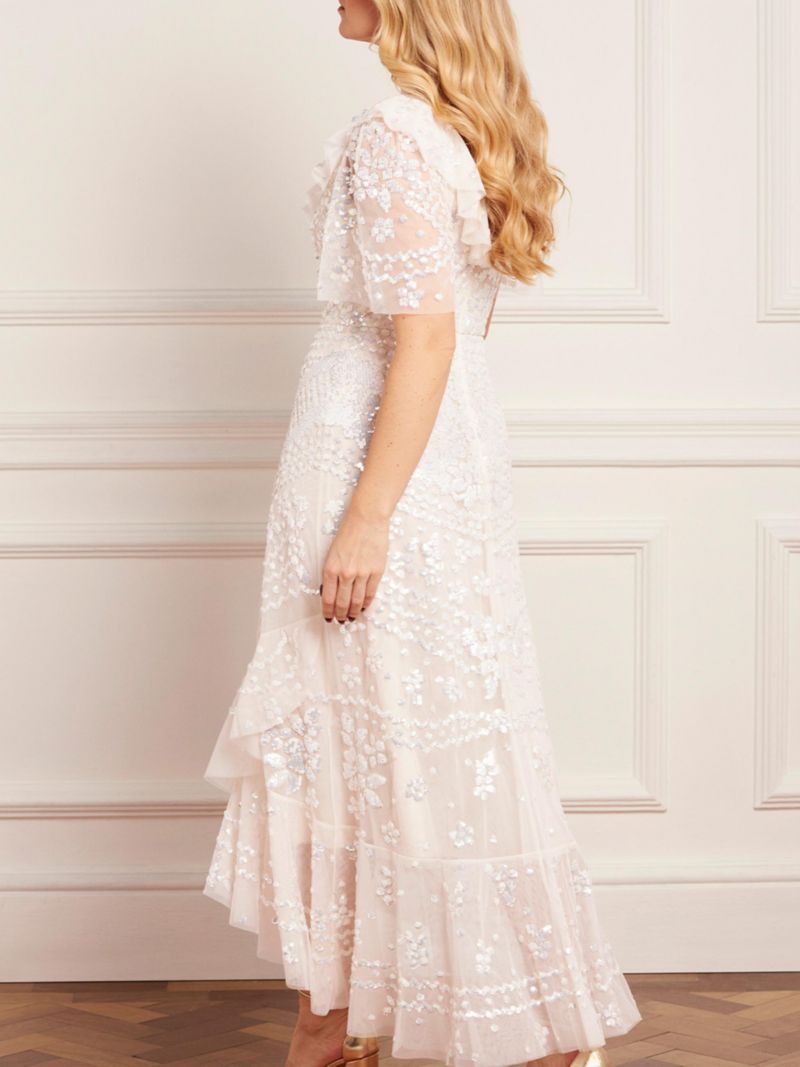 Women's Anais Sequin Frill Ankle Gown