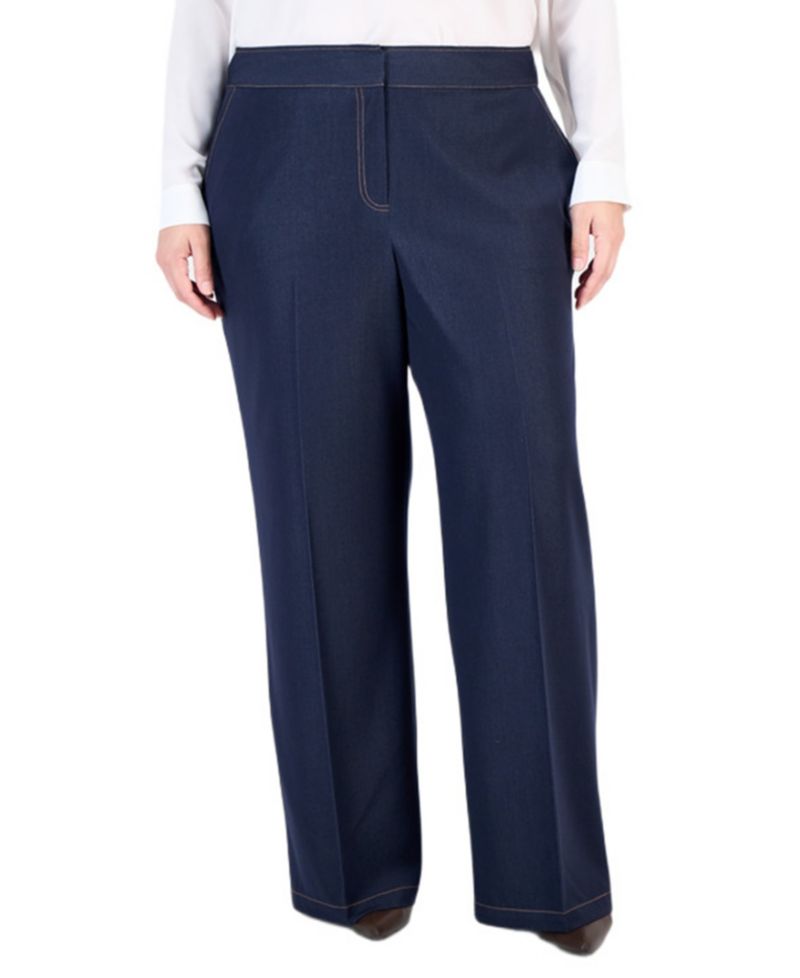 Plus Size Wide-Leg Mid-Rise Pants