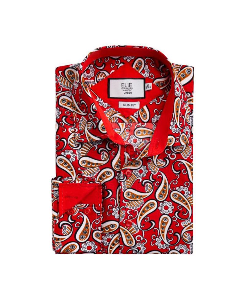 Men's Slim Fit Paisley Sport Button-Down Shirt