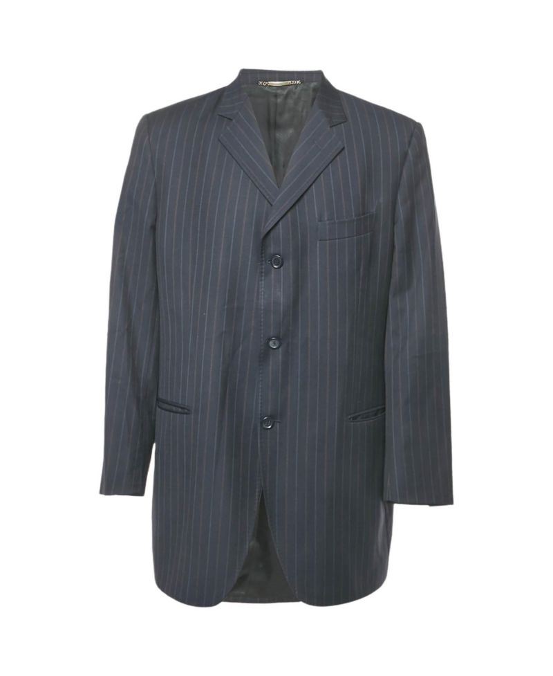 Men's Striped Single-Breasted Blazer