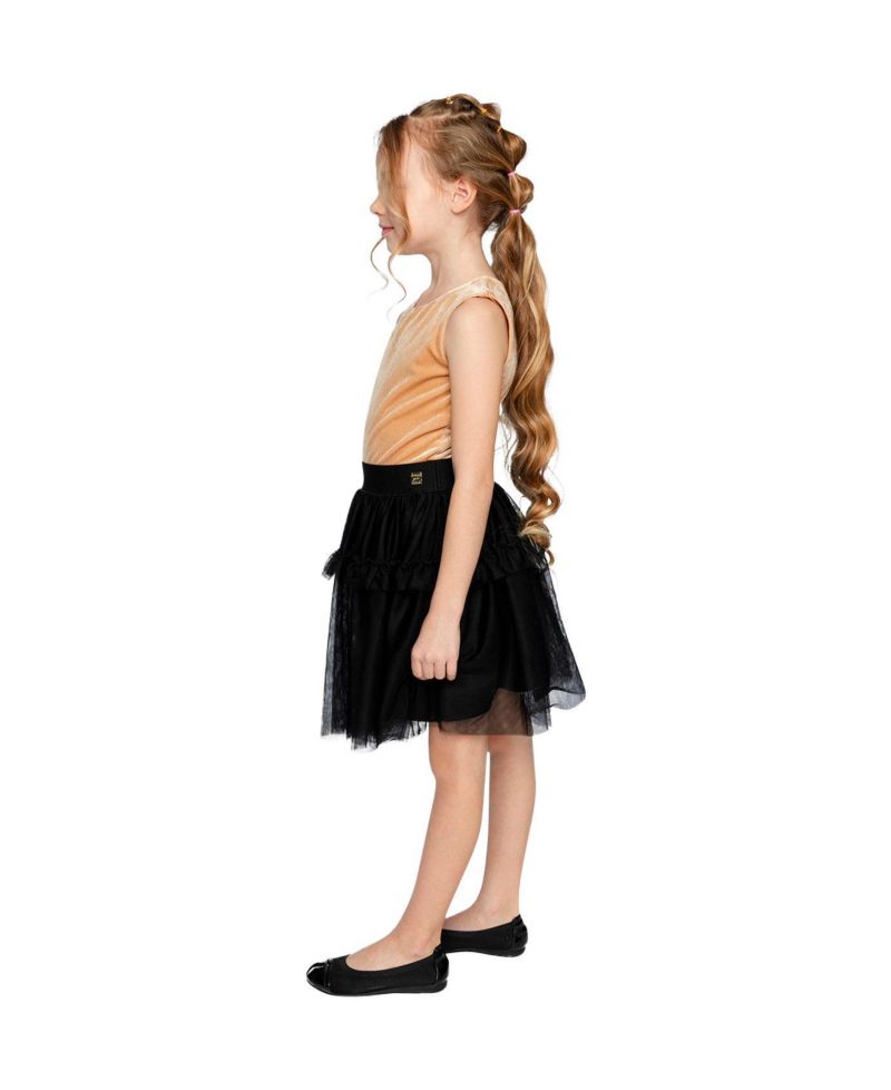 Little and Big Girl's (6-14) Bi-Material Sleeveless Dress