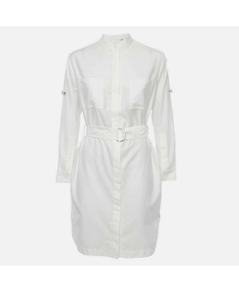 Women's Collared Long-Sleeve Belted Shirt Dress