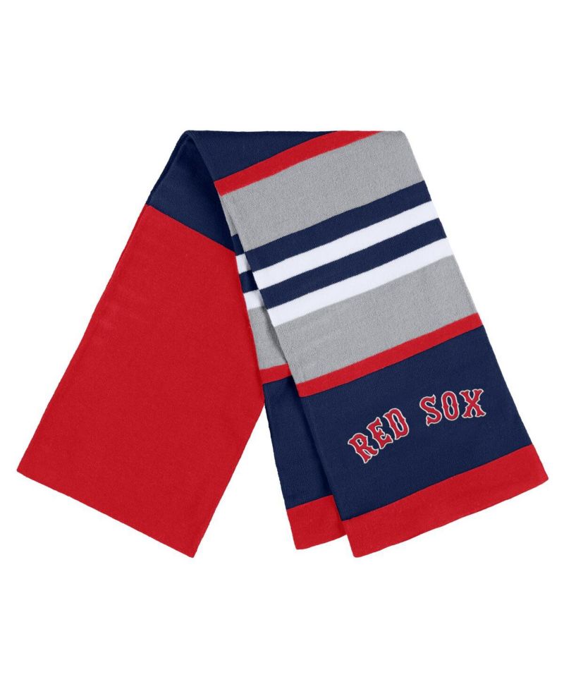 Women's Boston Red Sox Stripe Glove and Scarf Set