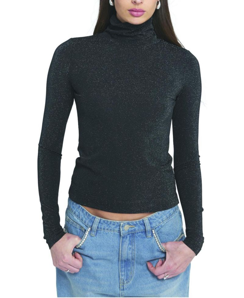 Women's Knit Turtleneck Top Solid