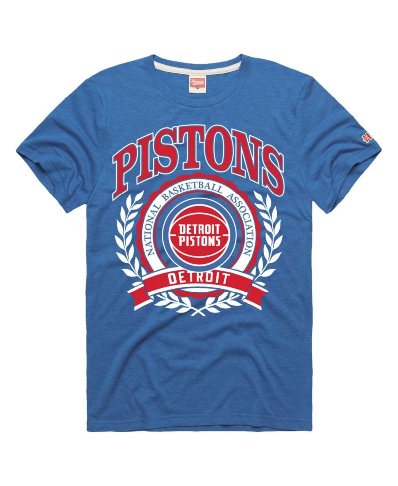 Men's and Women's Blue Detroit Pistons Crest Tri-Blend T-Shirt