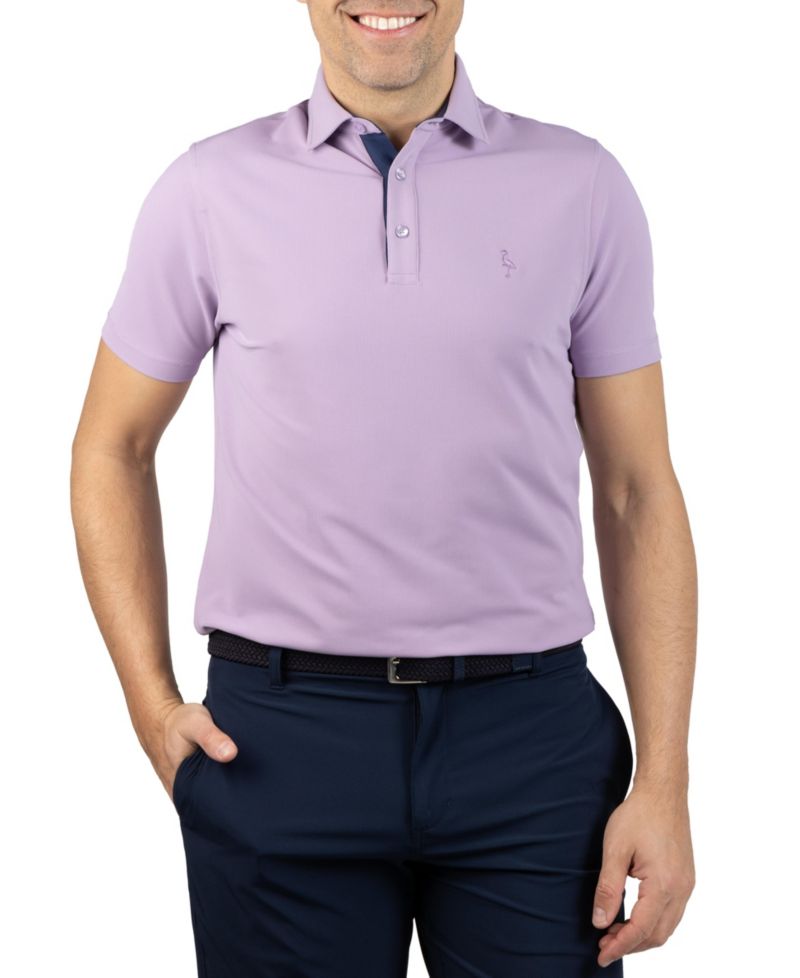 Men's Micro Grid Textured Performance Polo Shirt