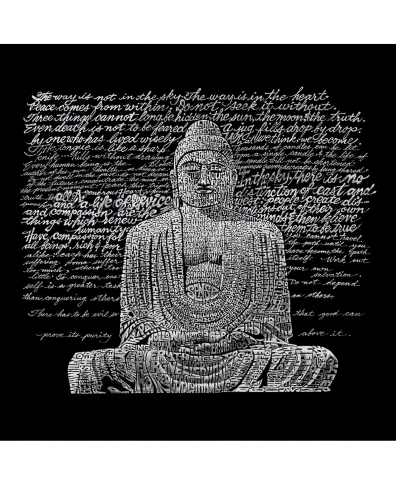 Men's Cotton/Poly Blend Word Art T-Shirt - Zen Buddha