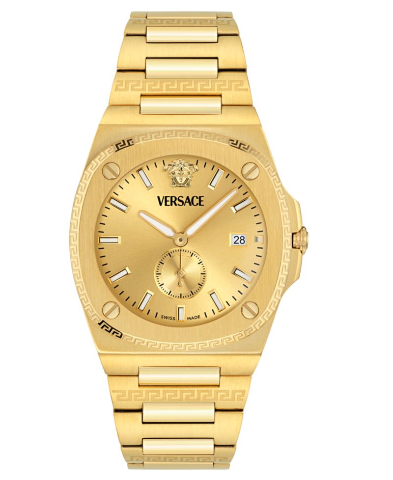 Men's Swiss Tolomeo Gold Ion Plated Bracelet Watch 40mm