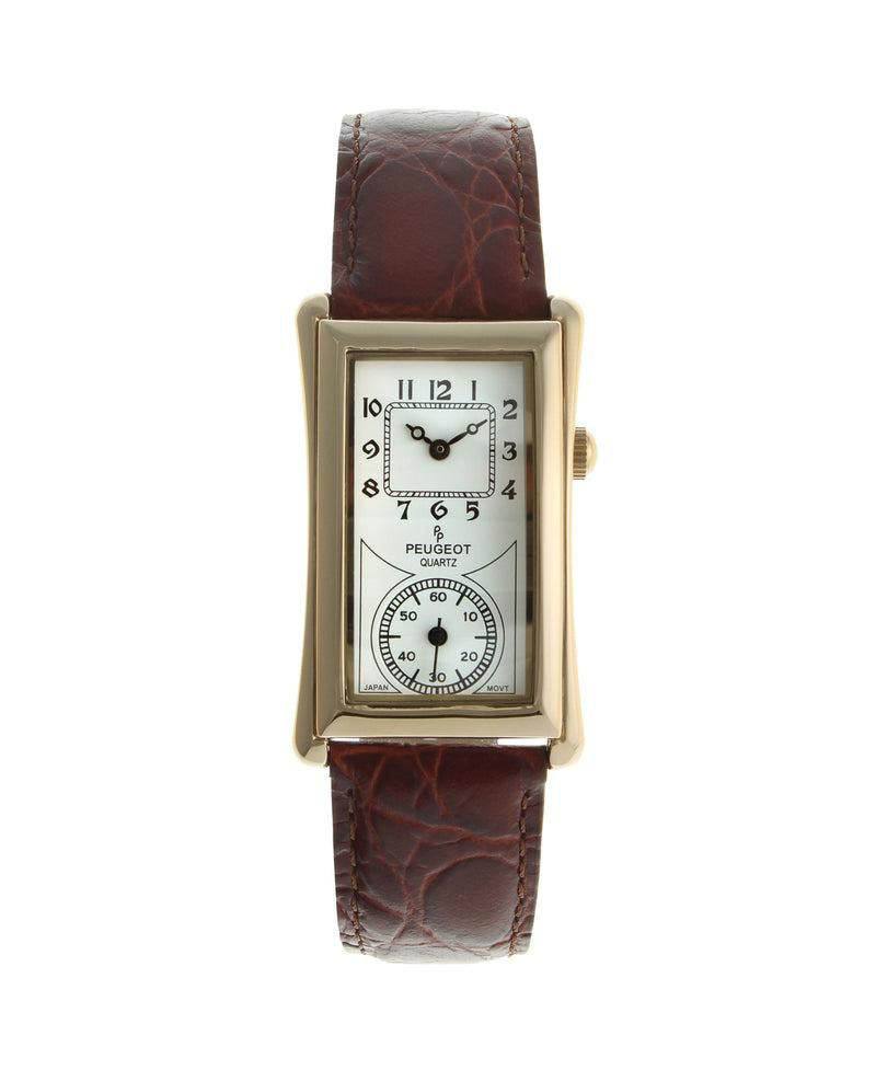 Men's 40x24 mm Gold Large Remote Sweep Leather Strap watch
