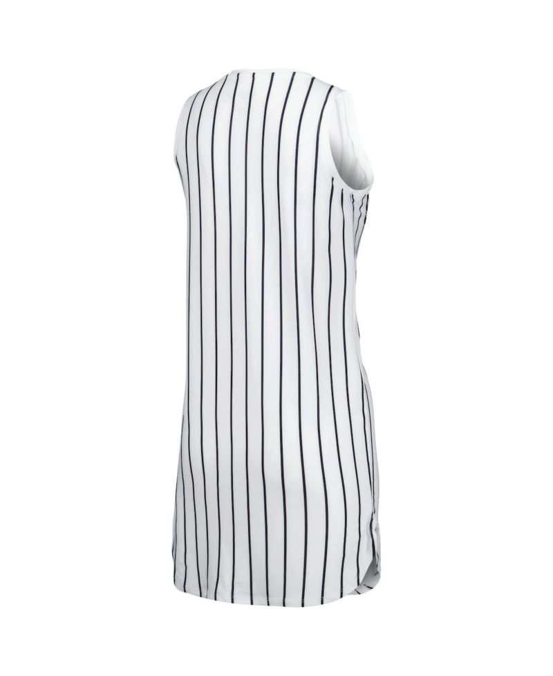 Women's White San Francisco Giants Reel Pinstripe Knit Sleeveless Nightshirt