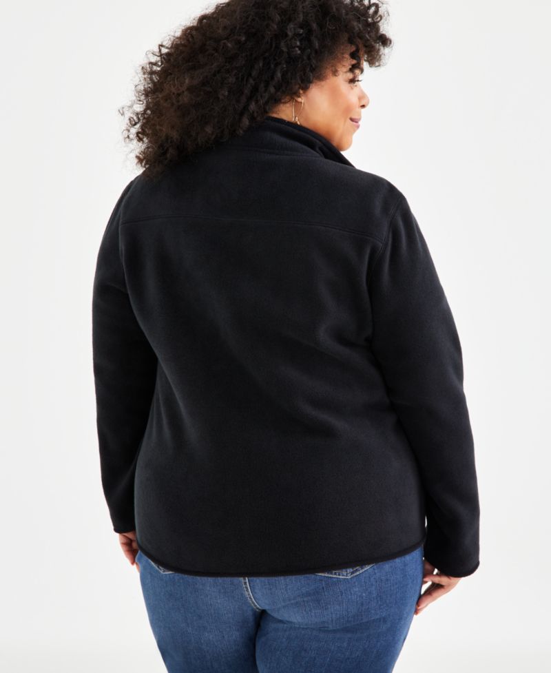 Plus Size Polar Fleece Zip-Front Jacket