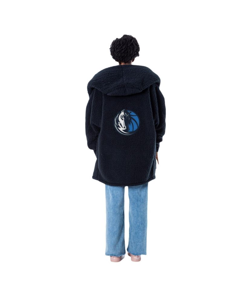 Men's and Women's The Best Lounger In The World Black Dallas Mavericks Oversized Open-Front Hoodie Sweater