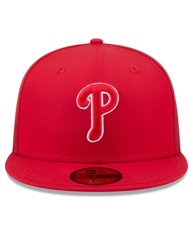 Big Boys and Girls Philadelphia Phillies Batting Practice 59FIFTY Flat Bill Fitted Hat