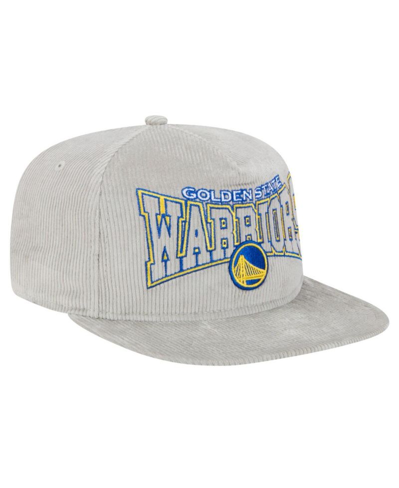 Men's Gray Golden State Warriors Throwback Corduroy Golfer Snapback Hat