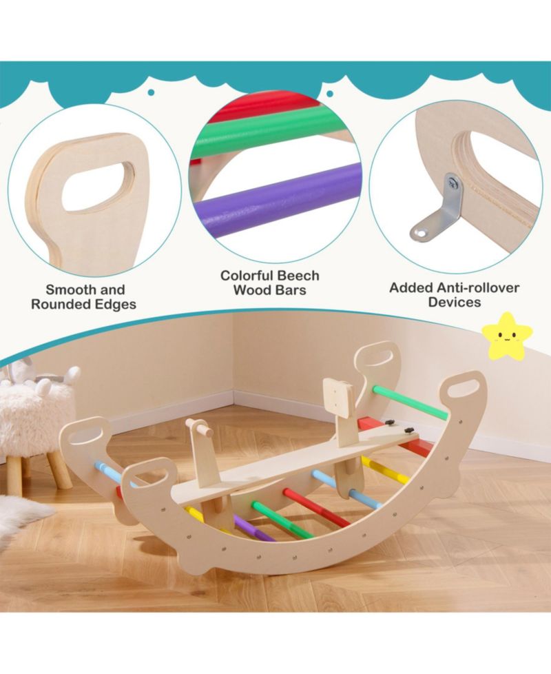 4-in-1 Wooden Climbing Activity Climber