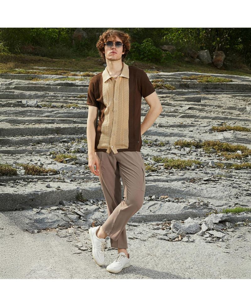 Men's Block-Knit Slim-Fit Shirt