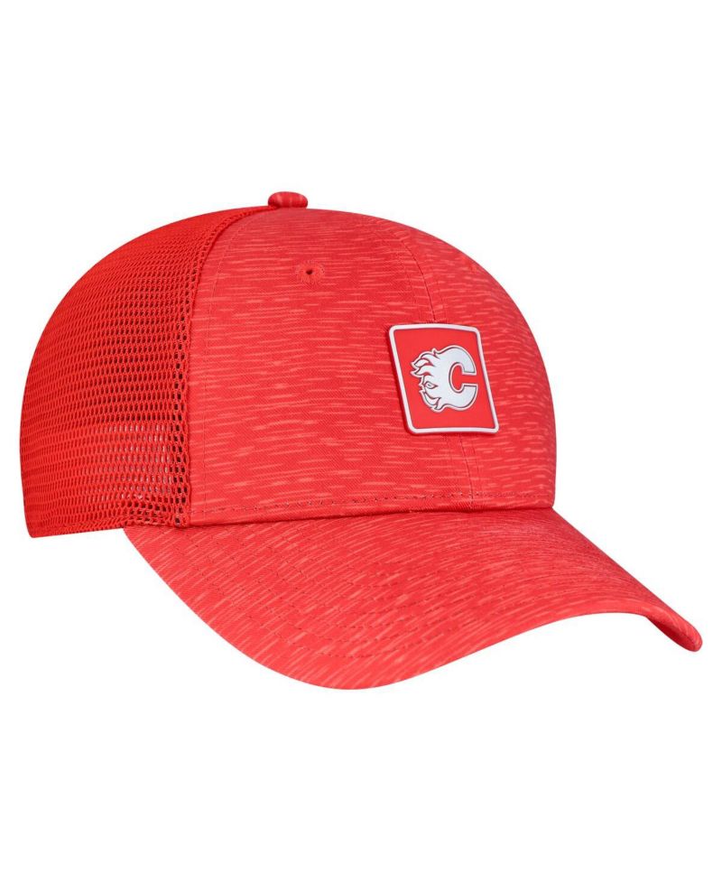 Women's Red Calgary Flames Authentic Pro Adjustable Trucker Hat