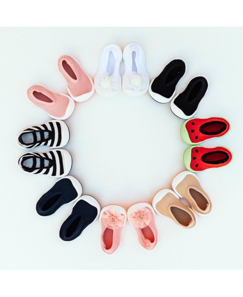 Infant Boy Girl First Walk Sock Shoes Flat Navy