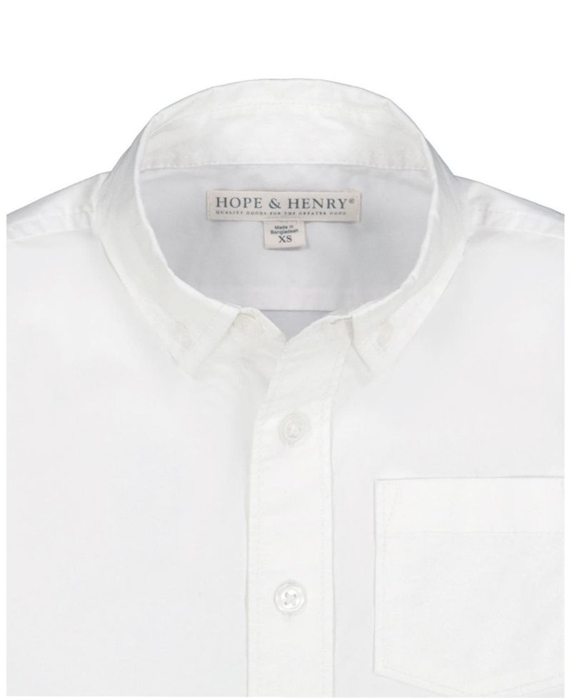 Little Boys 5-7 Organic Long Sleeve Stretch Poplin Shirt