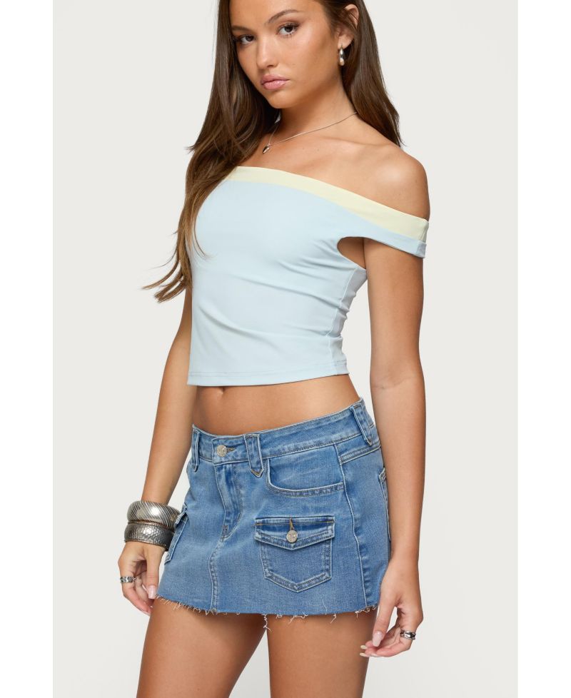 Womens Strada Contrast Off Shoulder Top