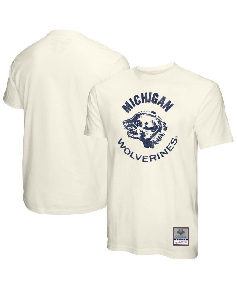 Men's Cream Michigan Wolverines Vintage Tone T-Shirt